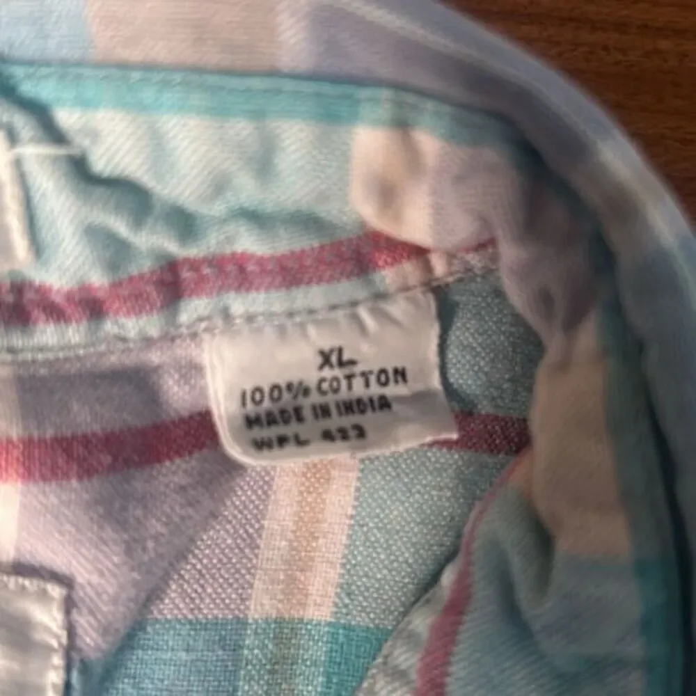 LEVIS authentic madras pastel plaid button up shirt short sleeve casual‎ eastern